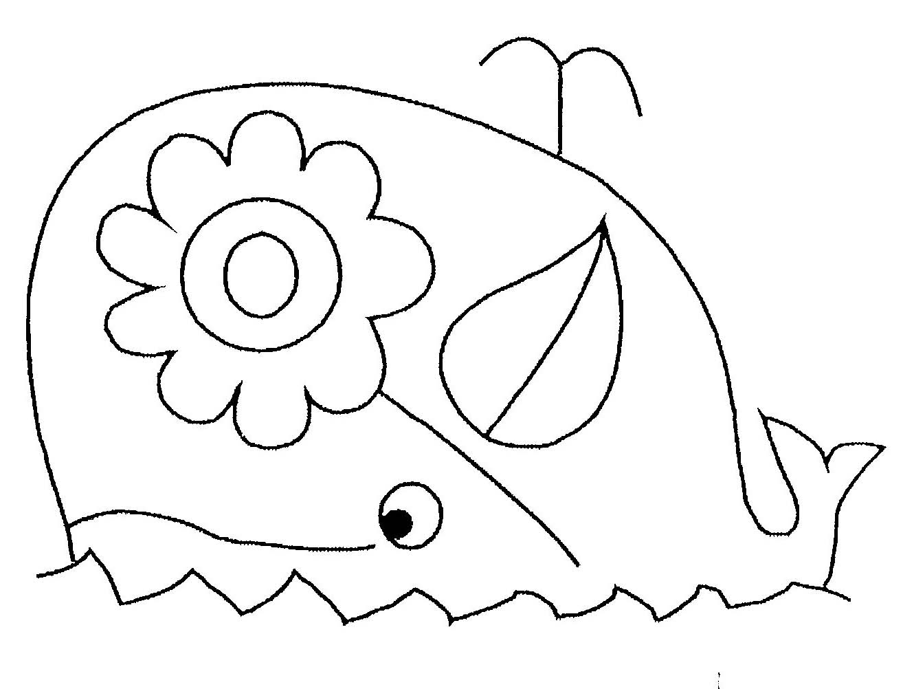 Раскраска кита картинка с солнышком