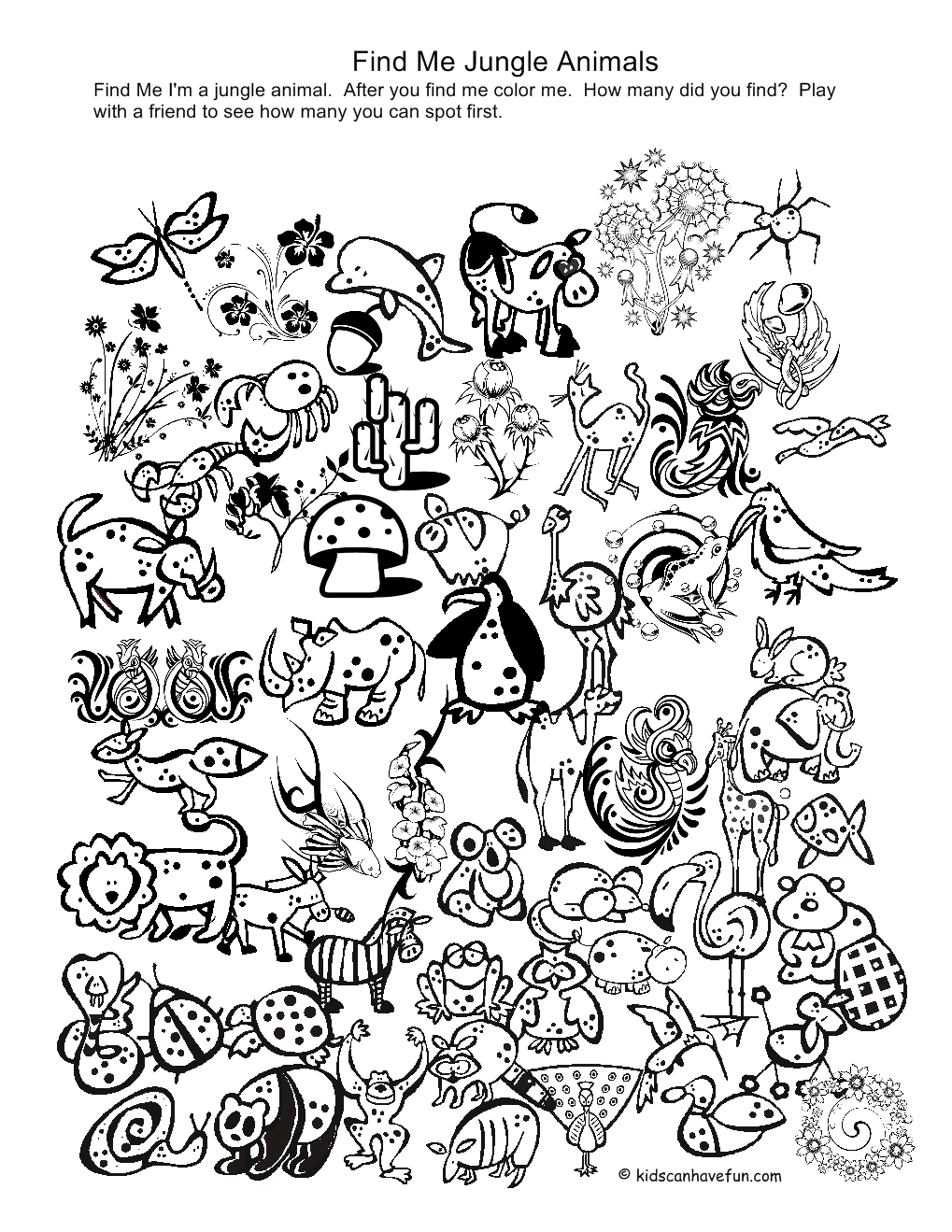 Раскраска: Дикие животные / джунгли (Животные) #21315 - Бесплатные раскраски для печати