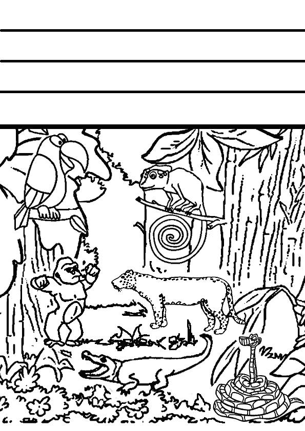 Раскраска: Дикие животные / джунгли (Животные) #21322 - Бесплатные раскраски для печати
