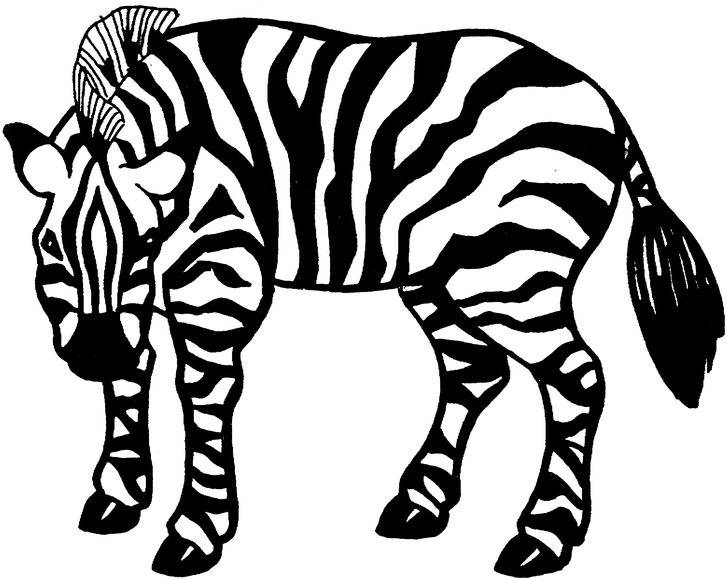 Трафарет зебры для вырезания