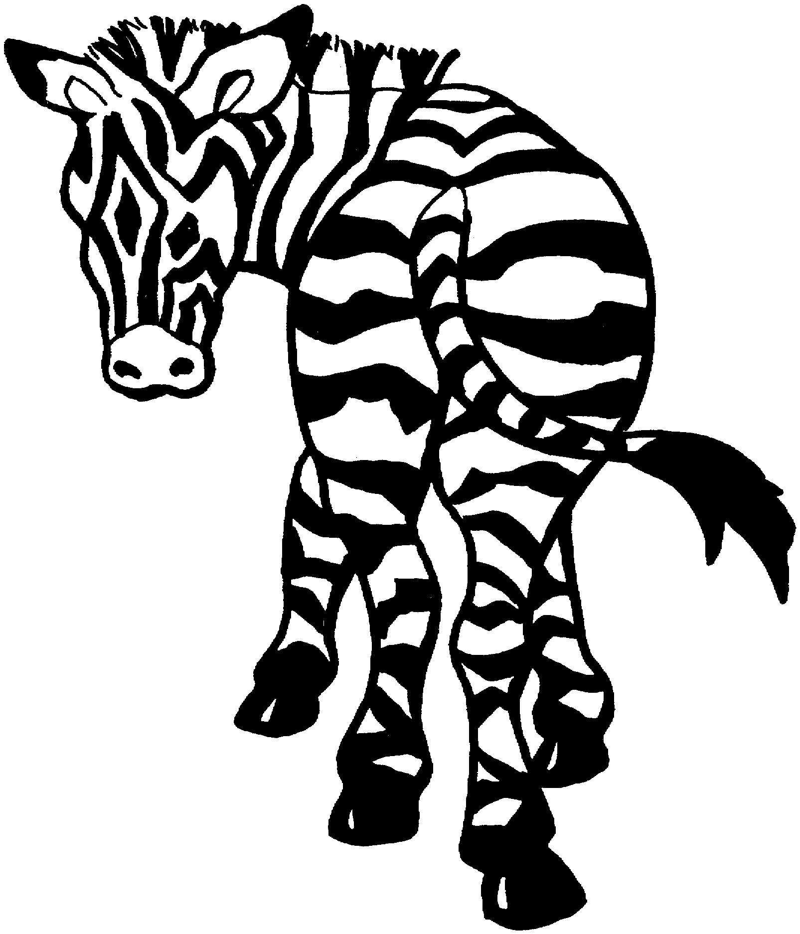 Зебра раскраска