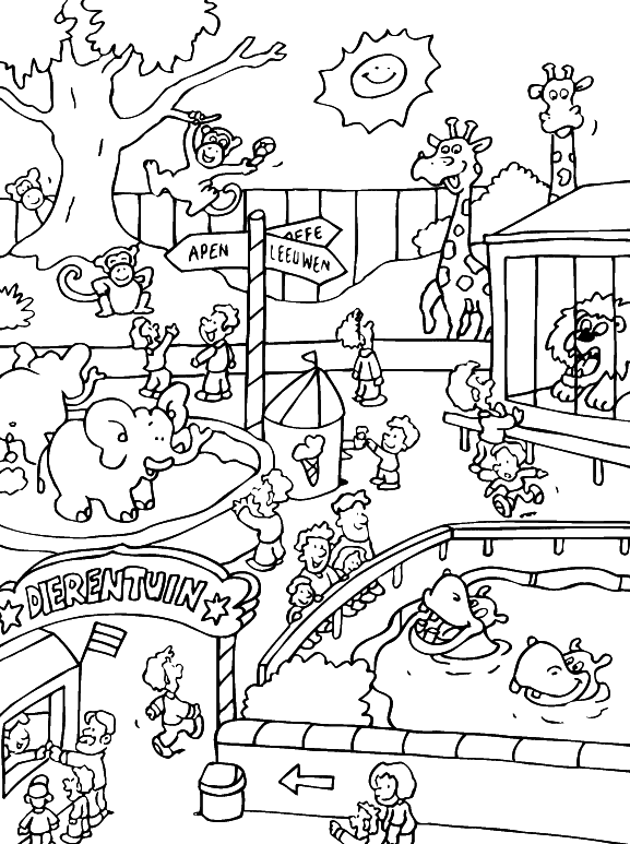 Раскраска: зоопарк (Животные) #12637 - Бесплатные раскраски для печати