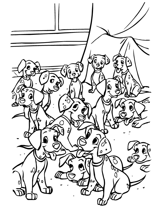 Раскраска: 101 далматинец (Анимационные фильмы) #129164 - Бесплатные раскраски для печати