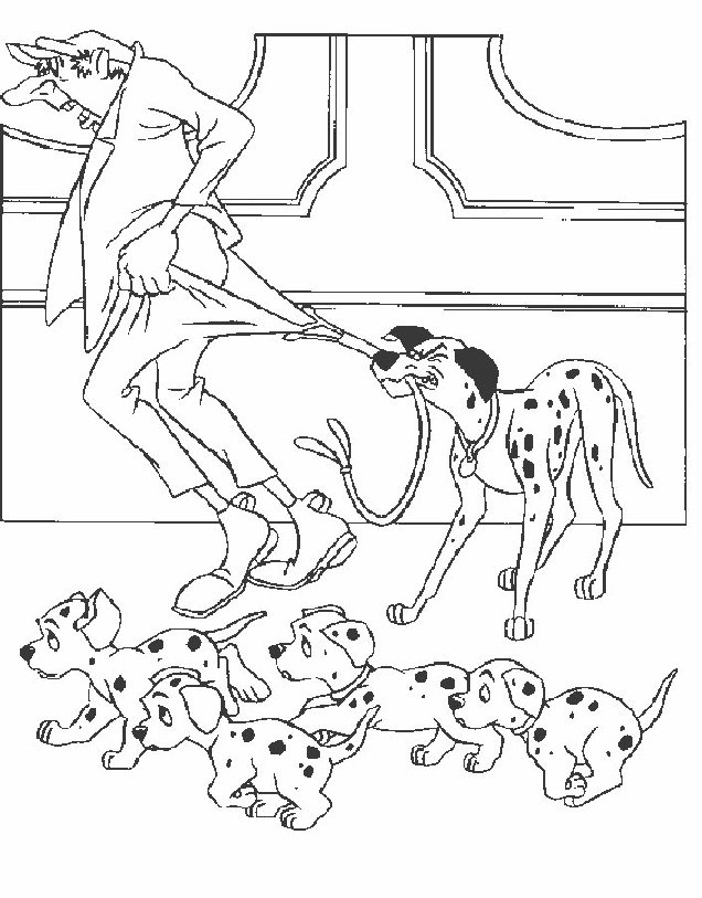 Раскраска: 101 далматинец (Анимационные фильмы) #129172 - Бесплатные раскраски для печати