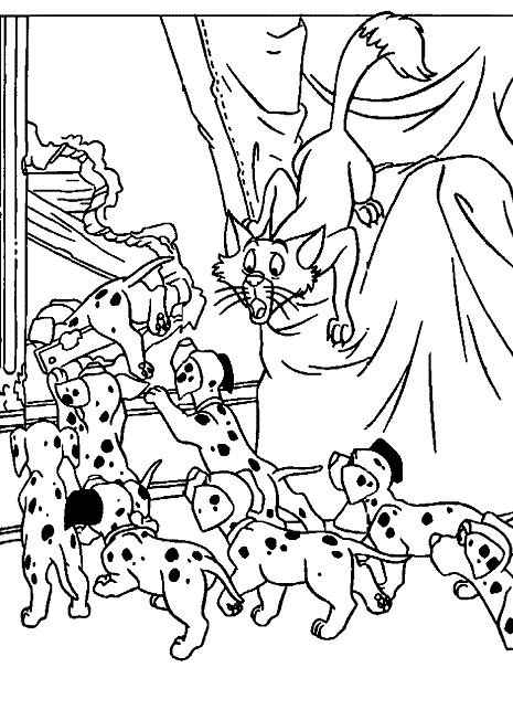Раскраска: 101 далматинец (Анимационные фильмы) #129275 - Раскраски для печати