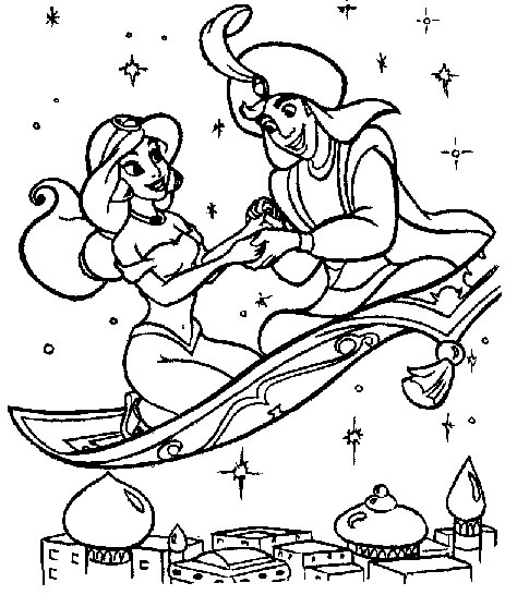 Раскраска: Aladdin (Анимационные фильмы) #127590 - Раскраски для печати