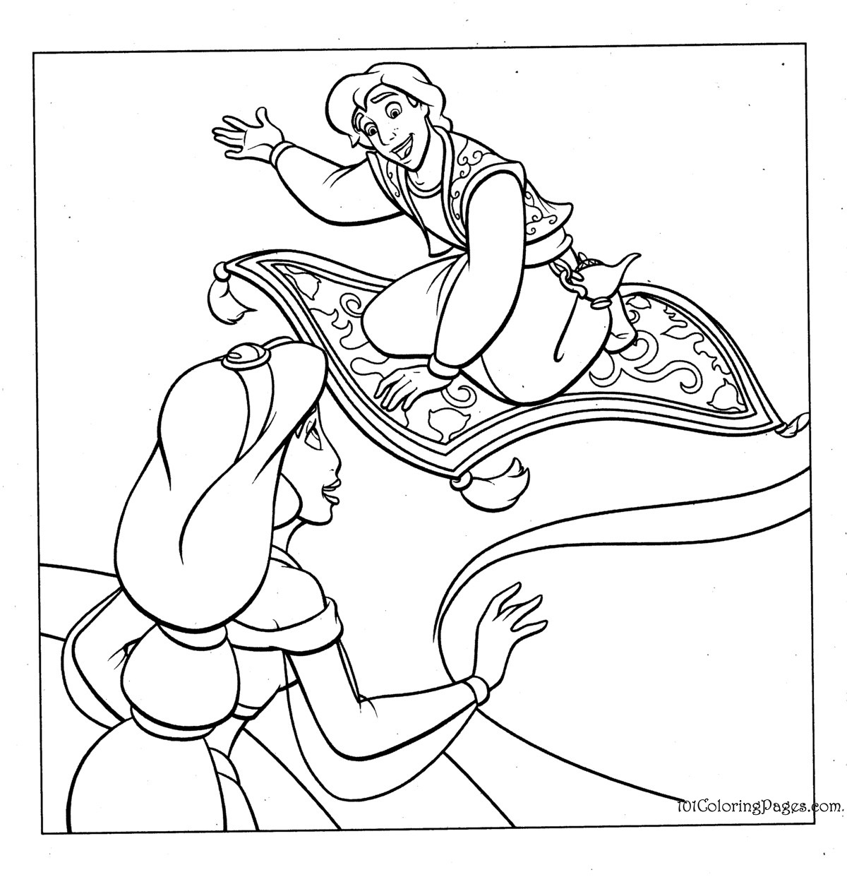 Раскраска: Aladdin (Анимационные фильмы) #127644 - Раскраски для печати