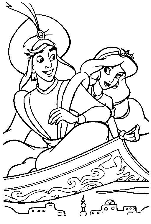 Раскраска: Aladdin (Анимационные фильмы) #127673 - Раскраски для печати