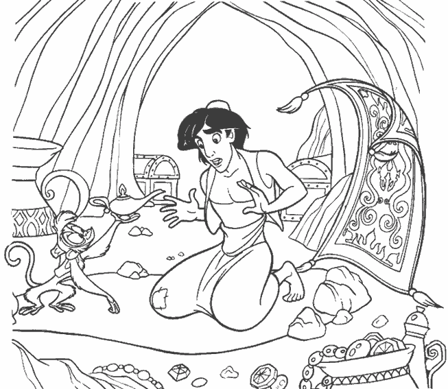 Раскраска: Aladdin (Анимационные фильмы) #127716 - Раскраски для печати