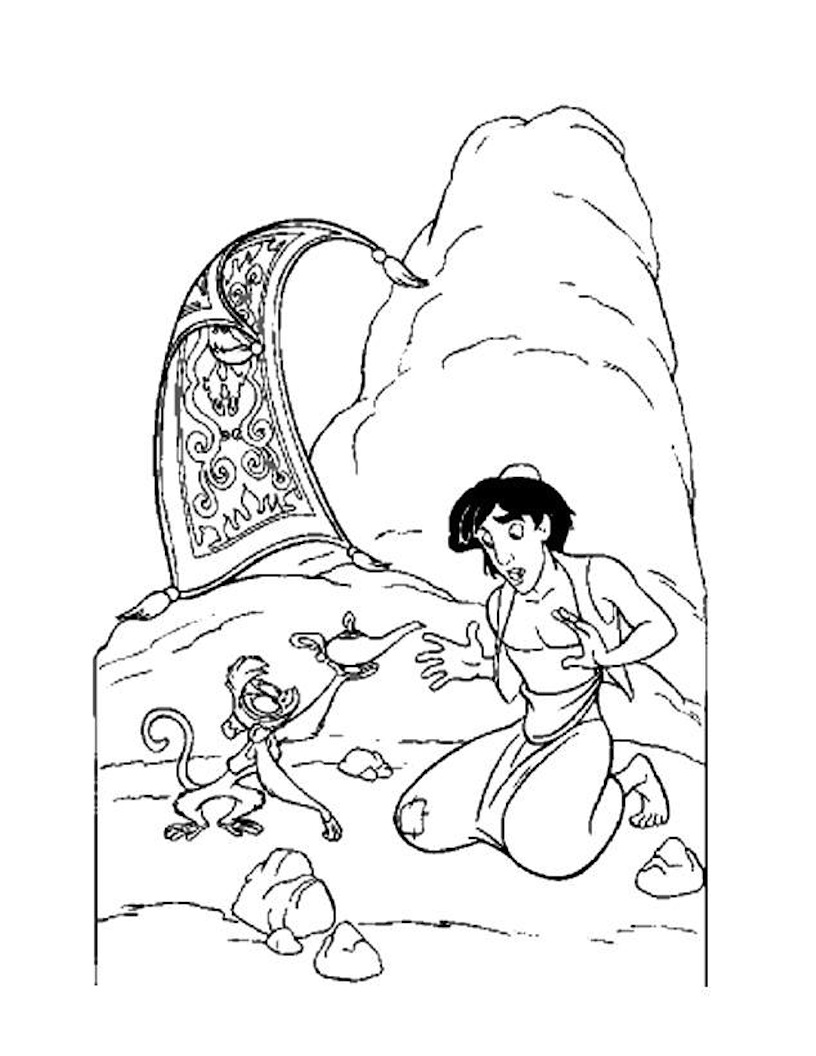 Раскраска: Aladdin (Анимационные фильмы) #127748 - Бесплатные раскраски для печати