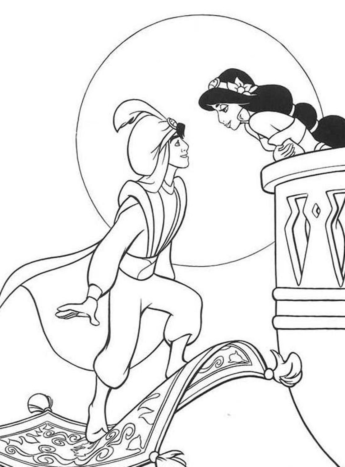 Раскраска: Aladdin (Анимационные фильмы) #127866 - Раскраски для печати