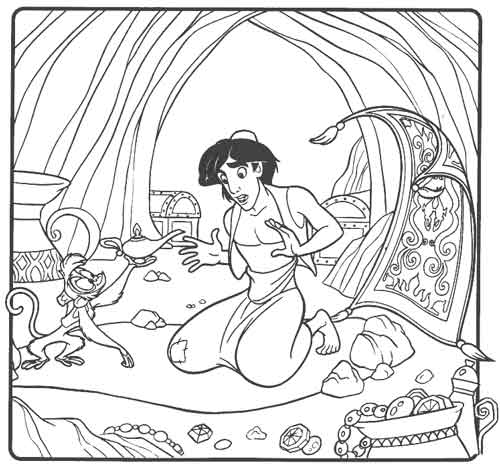 Раскраска: Aladdin (Анимационные фильмы) #127867 - Раскраски для печати