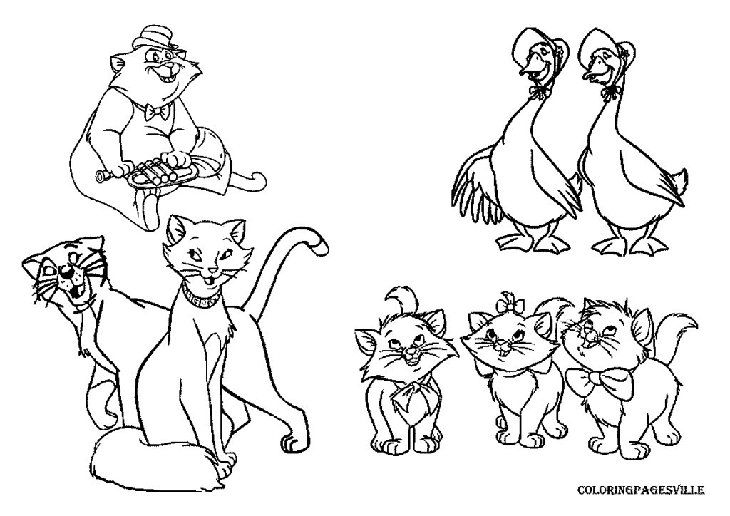 Раскраска: Aristocats (Анимационные фильмы) #26991 - Раскраски для печати