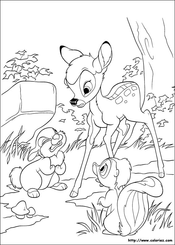 Раскраска: Bambi (Анимационные фильмы) #128541 - Бесплатные раскраски для печати