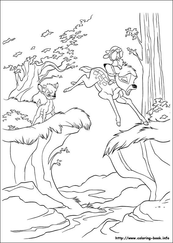 Раскраска: Bambi (Анимационные фильмы) #128661 - Бесплатные раскраски для печати