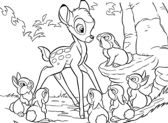 Раскраска: Bambi (Анимационные фильмы) #128735 - Бесплатные раскраски для печати