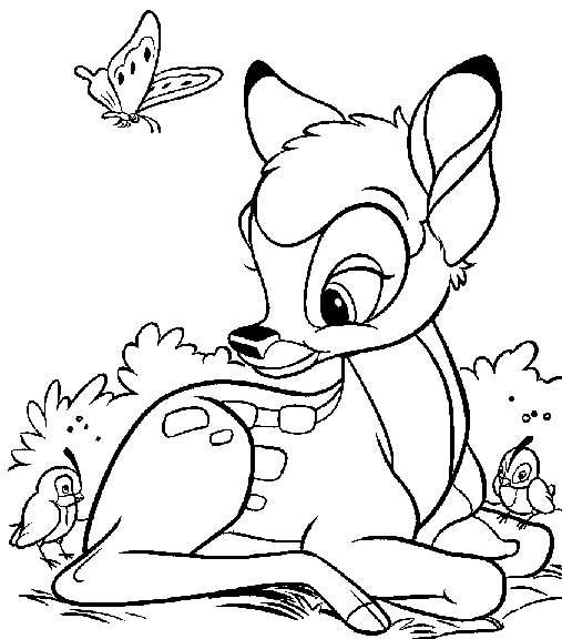 Раскраска: Bambi (Анимационные фильмы) #128804 - Бесплатные раскраски для печати
