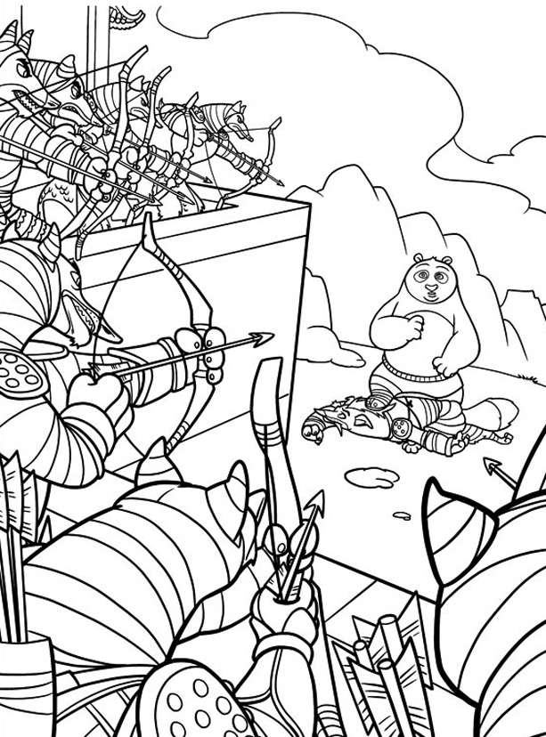 Раскраска: Кунг-фу панда (Анимационные фильмы) #73346 - Бесплатные раскраски для печати