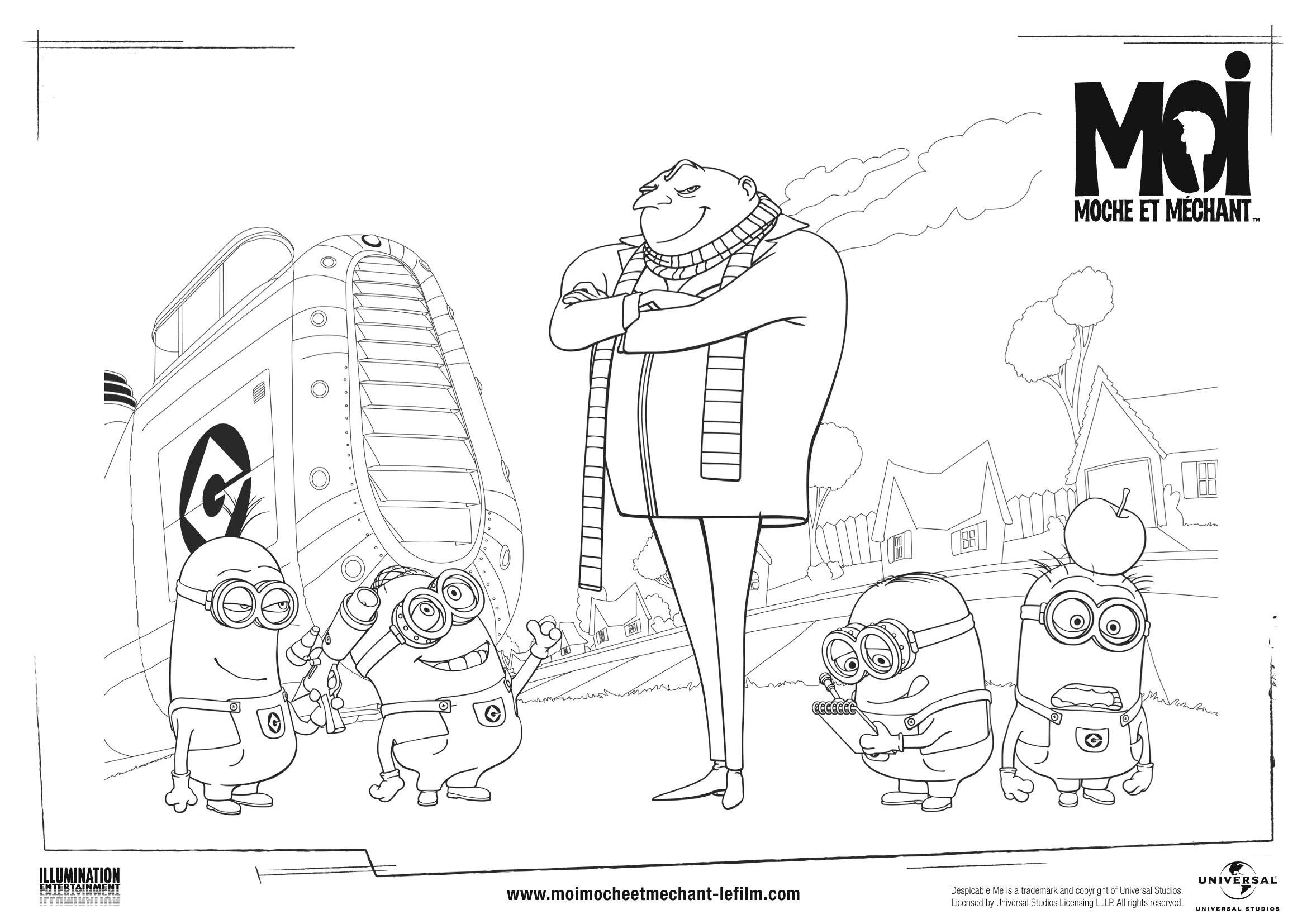 Раскраска: Миньоны (Анимационные фильмы) #72186 - Бесплатные раскраски для печати