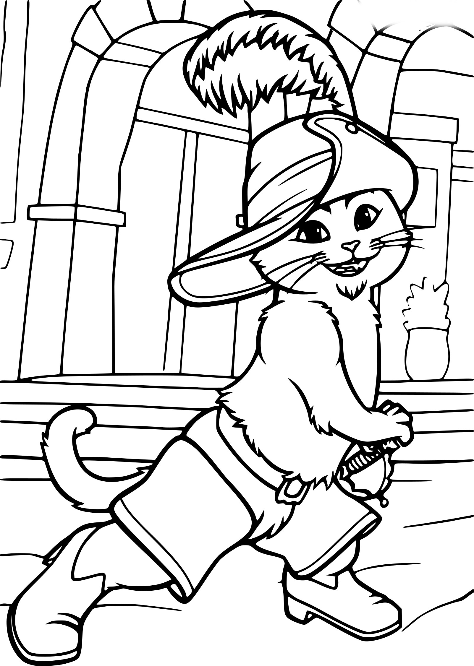 Раскраска: Кот в сапогах (Анимационные фильмы) #170616 - Бесплатные раскраски для печати