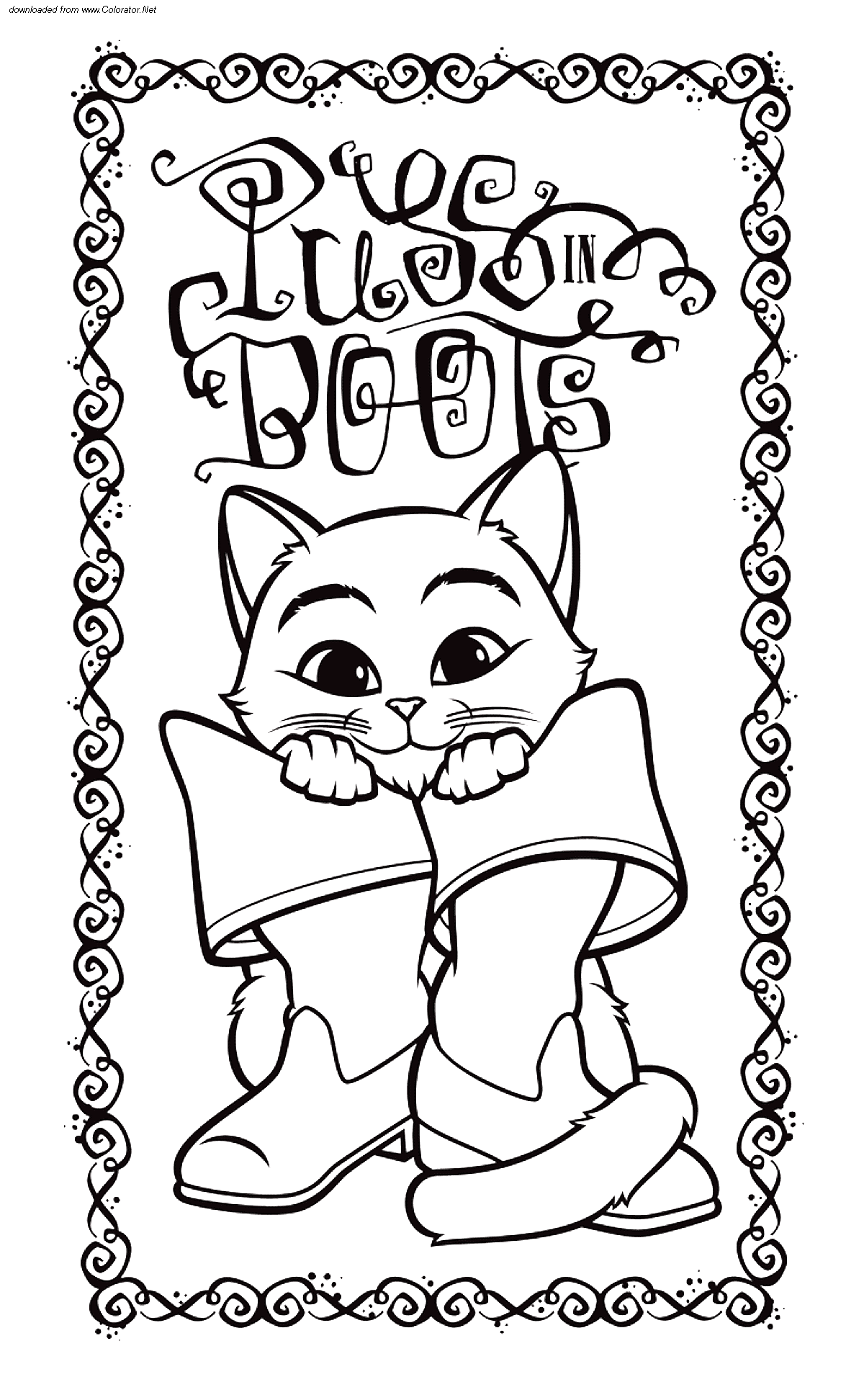 Раскраска: Кот в сапогах (Анимационные фильмы) #170625 - Бесплатные раскраски для печати