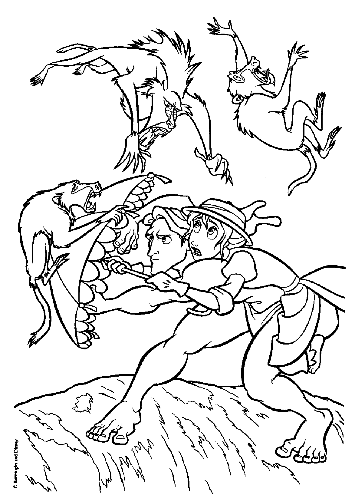 Раскраска: Тарзан (Анимационные фильмы) #131156 - Бесплатные раскраски для печати
