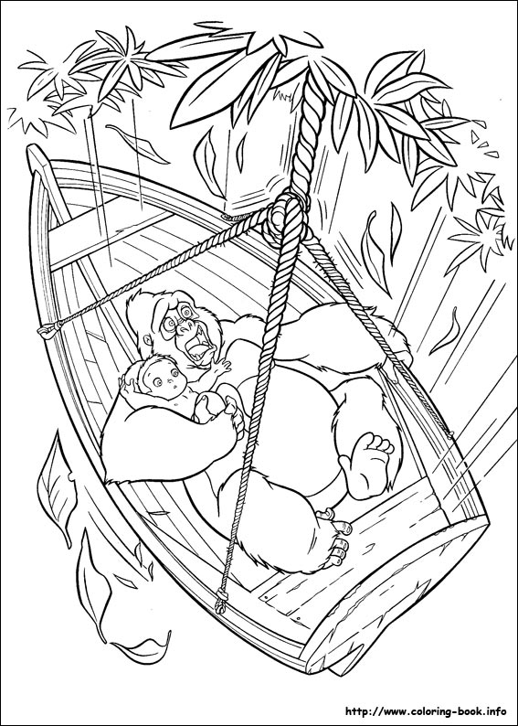 Раскраска: Тарзан (Анимационные фильмы) #131162 - Бесплатные раскраски для печати