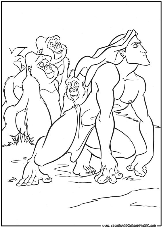Раскраска: Тарзан (Анимационные фильмы) #131169 - Бесплатные раскраски для печати