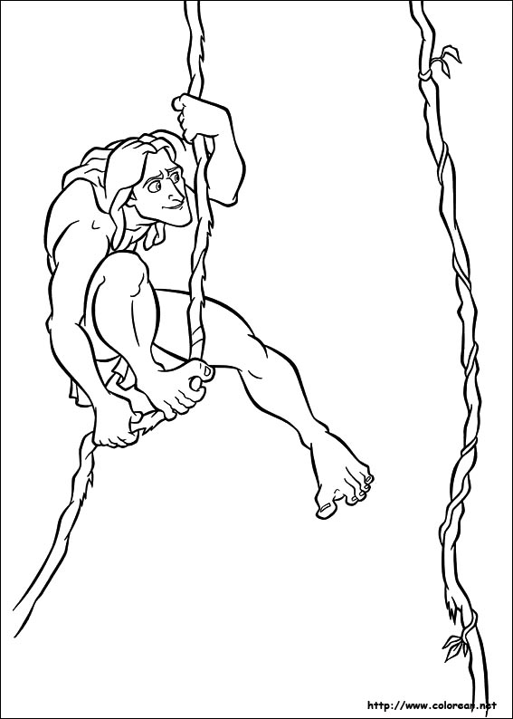 Раскраска: Тарзан (Анимационные фильмы) #131174 - Бесплатные раскраски для печати
