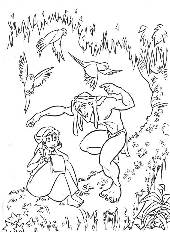 Раскраска: Тарзан (Анимационные фильмы) #131181 - Бесплатные раскраски для печати