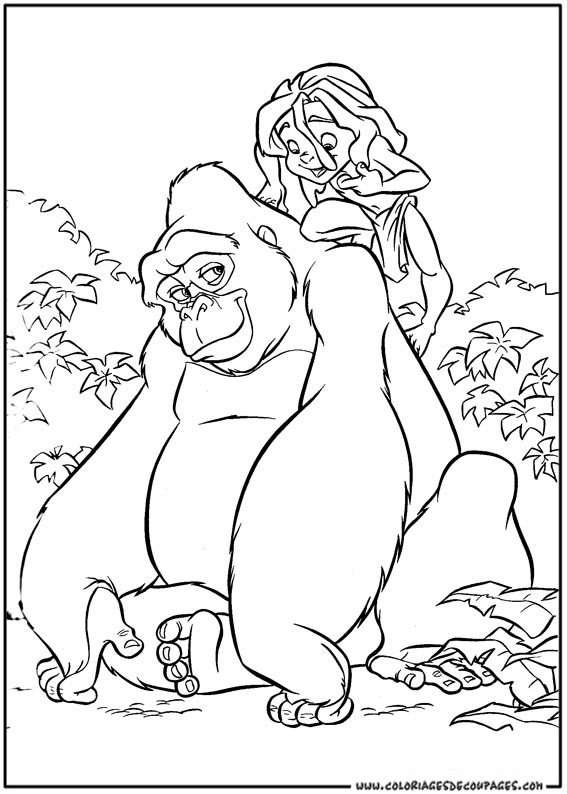 Раскраска: Тарзан (Анимационные фильмы) #131256 - Бесплатные раскраски для печати