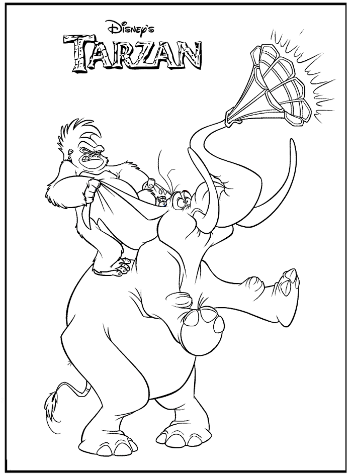 Раскраска: Тарзан (Анимационные фильмы) #131328 - Бесплатные раскраски для печати