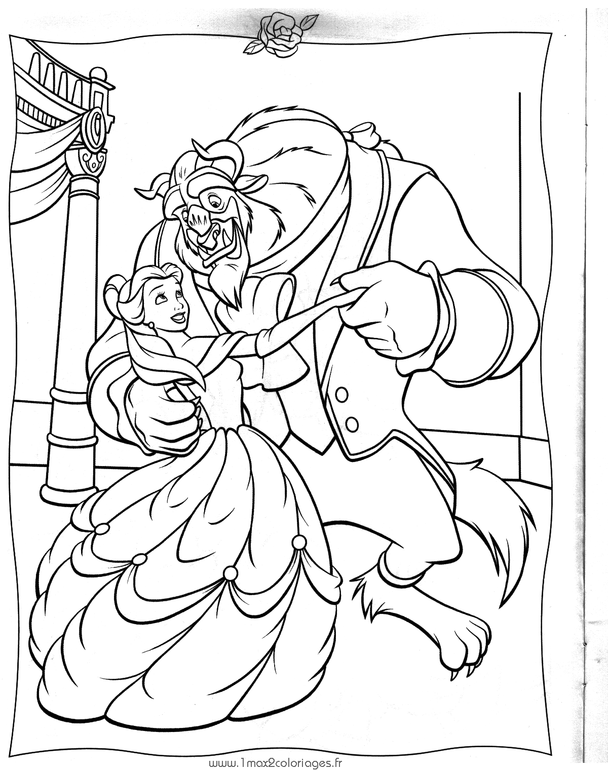 Раскраска: Красавица и чудовище (Анимационные фильмы) #131026 - Бесплатные раскраски для печати