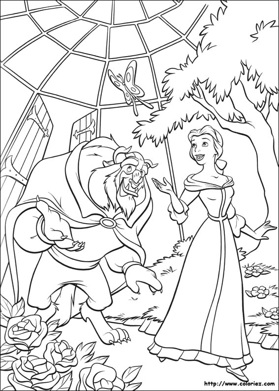 Раскраска: Красавица и чудовище (Анимационные фильмы) #131047 - Бесплатные раскраски для печати