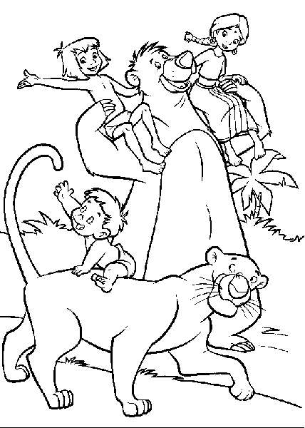 Раскраска: Книга джунглей (Анимационные фильмы) #130038 - Бесплатные раскраски для печати