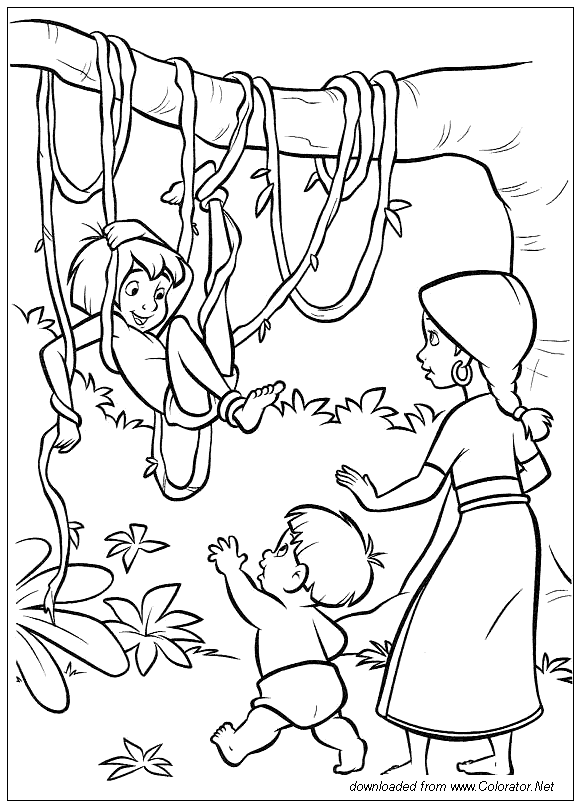 Раскраска: Книга джунглей (Анимационные фильмы) #130211 - Бесплатные раскраски для печати