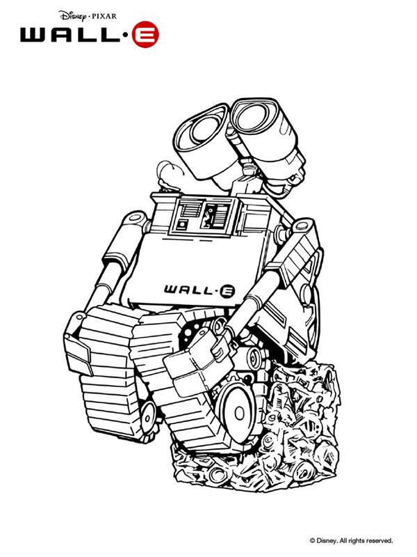 Раскраска: Wall-E (Анимационные фильмы) #132153 - Бесплатные раскраски для печати