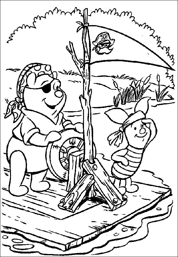 Раскраска: Винни-Пух (Анимационные фильмы) #28702 - Бесплатные раскраски для печати