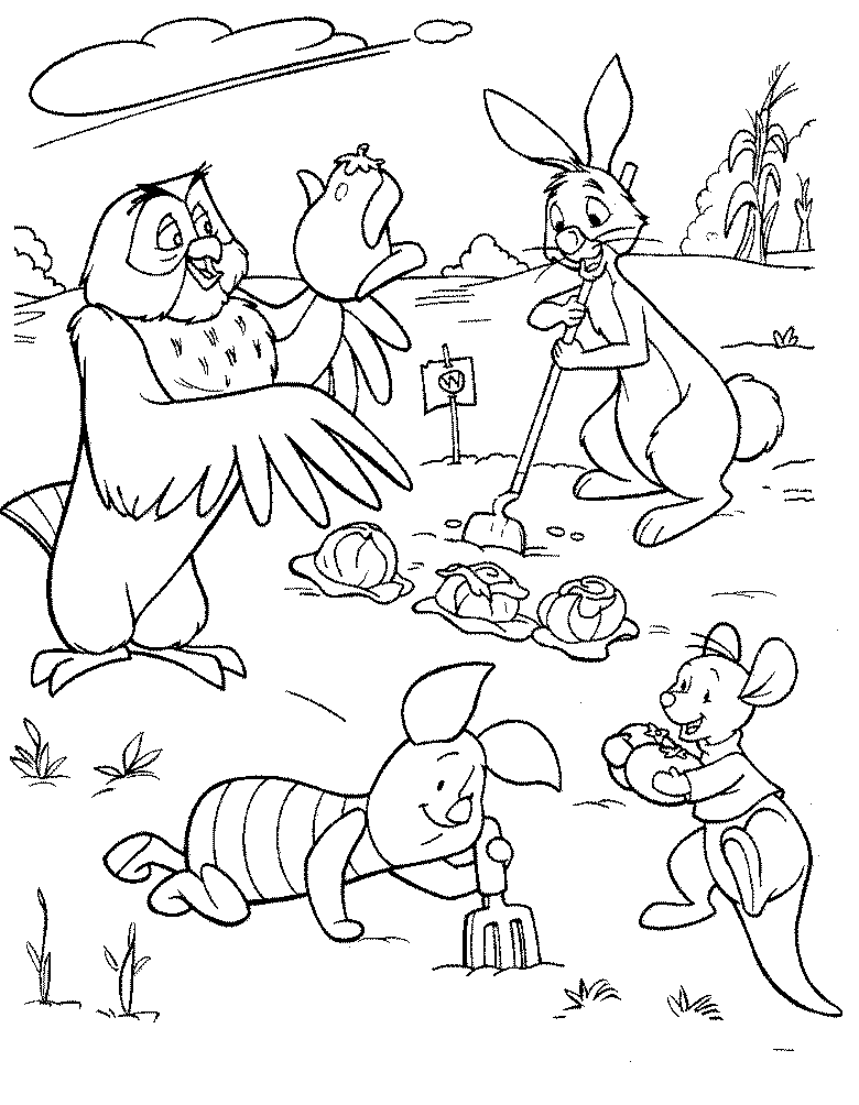 Раскраска: Винни-Пух (Анимационные фильмы) #28715 - Бесплатные раскраски для печати