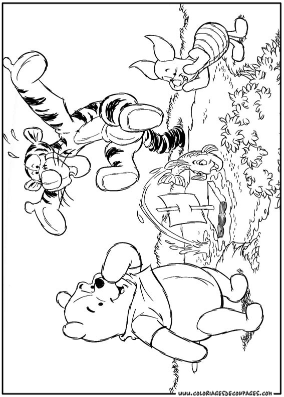 Раскраска: Винни-Пух (Анимационные фильмы) #28730 - Бесплатные раскраски для печати