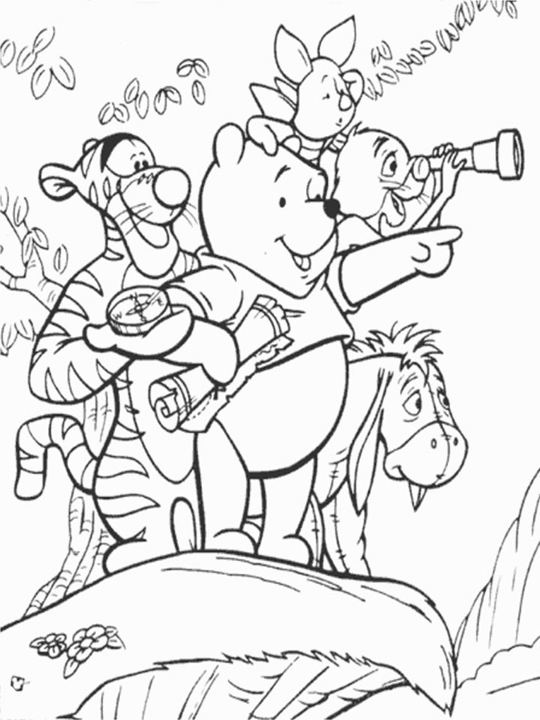Раскраска: Винни-Пух (Анимационные фильмы) #28740 - Бесплатные раскраски для печати