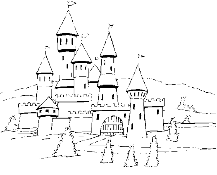 Раскраска: Замок (Здания и Архитектура) #62038 - Бесплатные раскраски для печати