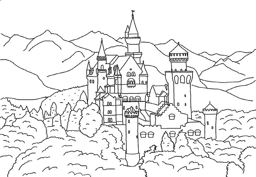 Раскраска: Замок (Здания и Архитектура) #62039 - Бесплатные раскраски для печати