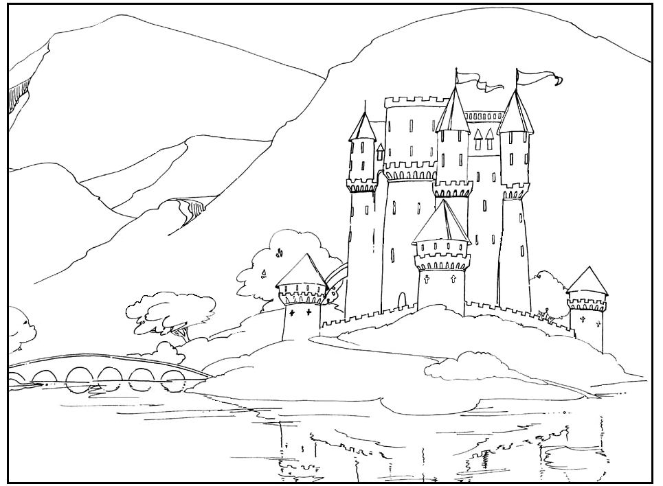 Раскраска: Замок (Здания и Архитектура) #62046 - Бесплатные раскраски для печати