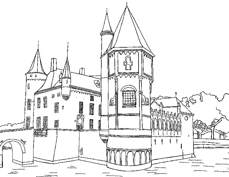 Раскраска: Замок (Здания и Архитектура) #62051 - Бесплатные раскраски для печати