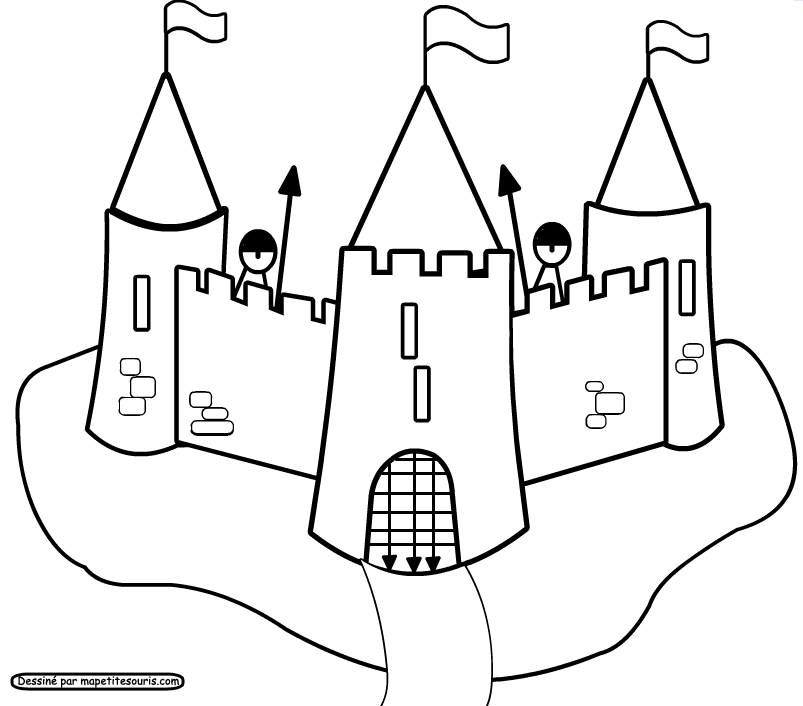 Раскраска: Замок (Здания и Архитектура) #62052 - Бесплатные раскраски для печати