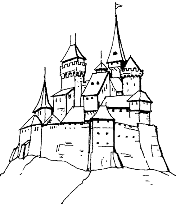 Раскраска: Замок (Здания и Архитектура) #62058 - Бесплатные раскраски для печати