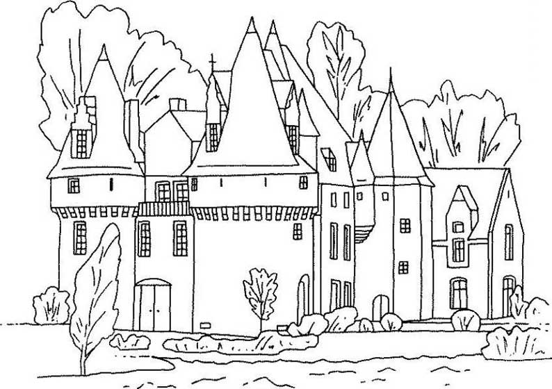 Раскраска: Замок (Здания и Архитектура) #62065 - Бесплатные раскраски для печати