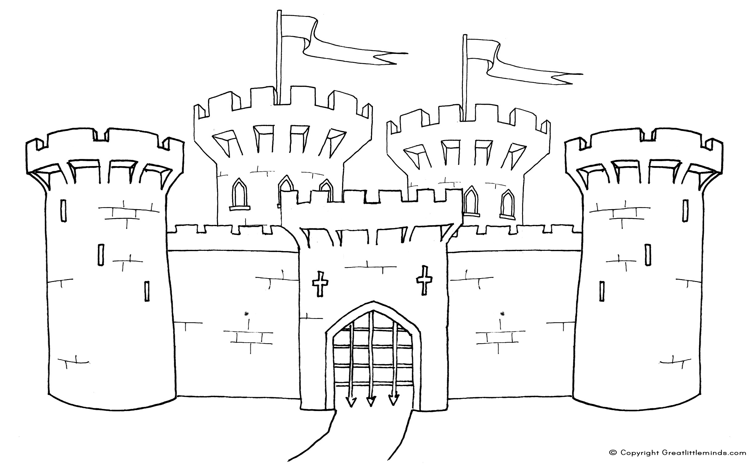Раскраска: Замок (Здания и Архитектура) #62080 - Бесплатные раскраски для печати