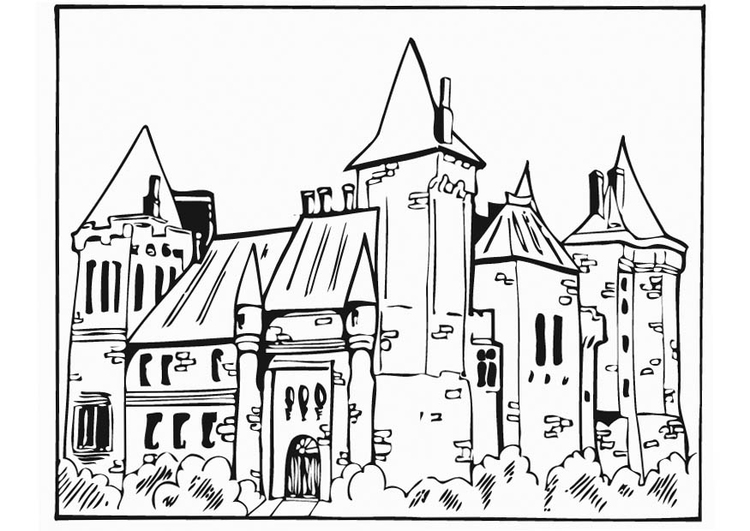Раскраска: Замок (Здания и Архитектура) #62081 - Бесплатные раскраски для печати